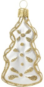 Bella Rose Sklenená vianočná ozdoba Stromek Bílá Mat