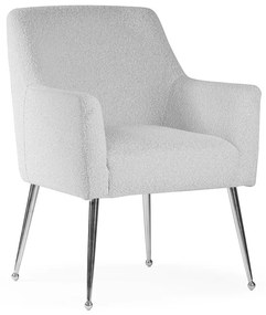 JEDÁLENSKÁ STOLIČKA KRESLO GRATIA SIVÁ STRIEBORNÉ NOHY