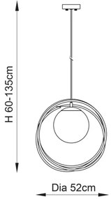 Endon 92488 - Luster na lanku EMILIO 1xE27/10W/230V zlatý