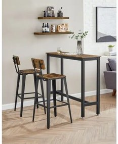 Sada 2 ks barových židlí Vasagle Kori hnědá/černá