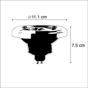 Sada 5 LED žiaroviek AR111 GU10 12W 2000K-3000K stlmených na teplé