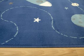 Detský koberec Kids 534547/94955 Jeans Kosmos modrý / tyrkysový