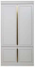 Svetlosivá šatníková skriňa z borovicového dreva 110x215x62 cm Organize – WOOOD