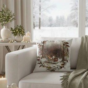 Polášek Vianočný dekoračný poťah na vankúš - Sane | 40 x 40 cm