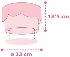 Dalber 61236S - Detské stropné svietidlo MOON 2xE27/60W/230V ružová