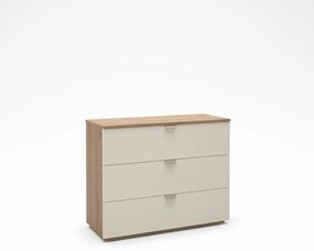 Komoda v dekore duba v krémovo-prírodnej farbe 100x80x40 cm Dennis – Marckeric