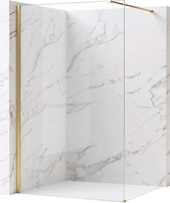 Bezrámová sprchová zastena REA FLEXI GOLD BRUSH 90 cm, zlatá kartáčovaná/transparent - bez vaničky