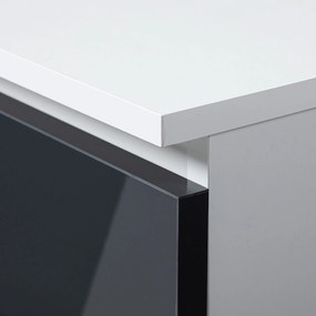Komoda Rollo Z 140 cm grafit lesk/bílá