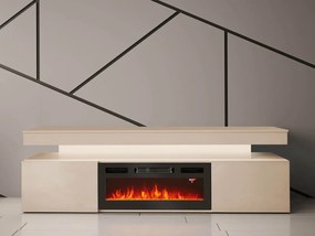 TV stolík/skrinka s krbom Lestirola Bis EF 2D 190, Farba: púštny piesok
