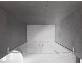 Mexen Velar L Duo, posuvné sprchové dvere do otvoru 140 cm, 8mm číre sklo, brúsená oceľ, 871-140-003-02-97