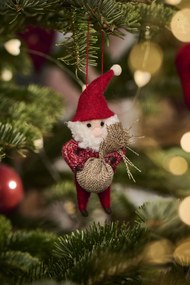 Ib Laursen Plstená ozdoba Santa's Helper S vrecom
