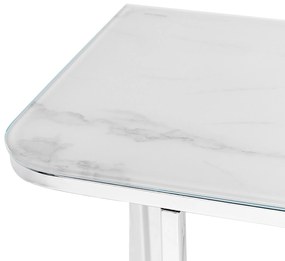 Konzolový stolík s mramorovým vzhľadom biela/strieborná CALVERT Beliani