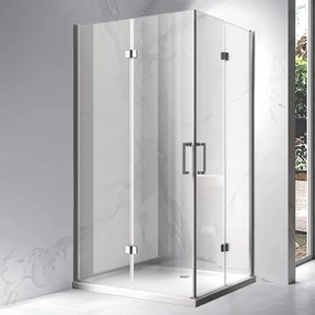 BPS-koupelny Obdĺžnikový sprchovací kút HYD-OK13A 100x90 chróm/transparent + vanička HYD-OSV-ST04A biela