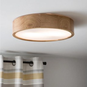 Brilagi - LED RGBW stmievateľné stropné svietidlo CARVALHO, 2×E27 / 15 W / 230 V, Wi‑Fi, dub, priemer 37,5 cm