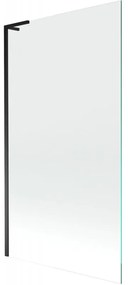 Mexen Next L, 1-krídlová vaňová zástena 100 x 150 cm, 6mm číre sklo, čierny profil, 895-100-000-03-00-70