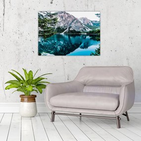 Sklenený obraz Jazerá v Alpách (70x50 cm)