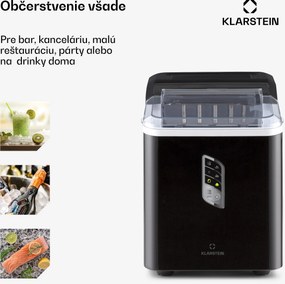 Klarstein Albaron, výrobník ľadu, tvar náboja, 12 kg/24 h, nádrž 1,5 l, displej