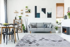 Koberec MEFE B400 Kocka, geometrický 3D štrukturálny - sivý