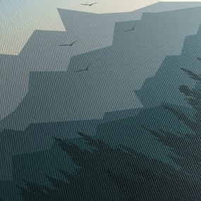 Obraz - Hory pohľadom grafika (150x105 cm)