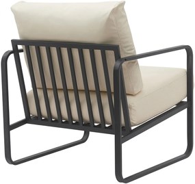 Design-Shop Kreslo Manea - koženka / kov - Krémová