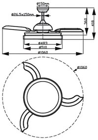 Philips - LED Stropný ventilátor BLISS LED/35W/230V 5500/4000/2700K biela + DO