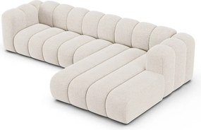 Krémovobiela ženilková rohová pohovka (pravý roh/s leňoškou) Lupine – Micadoni