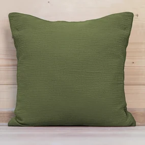 Biante Mušelínová obliečka na vankúš MSN-022 Tmavá olivovo zelená 50 x 60 cm