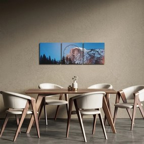 Obraz - Nočný vrchol hôr (s hodinami) (90x30 cm)