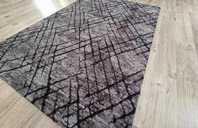 Sivý koberec Plush Deluxe s mramorovým vzorom – Shaggy Rozmer: 120x170 cm