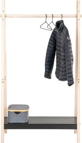 Čierny stojan na oblečenie z masívu pavlovnia Torino - House Nordic