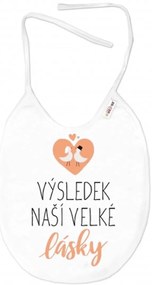 Nepremokavý podbradník, 24 x 27 cm - Výsledek naší velké lásky, Baby Nellys - biely