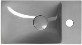 Sapho Sapho, AGOS betónové umývadlo 40x22cm, ľavé/pravé, šedá lesklá, AS40017