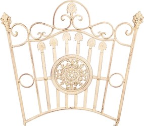 Béžovo-hnedá antik kovová stolička s ornamentom - 52*48*99 cm