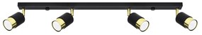Bodové svietidlo Nero, 4x čierne kovové tienidlo, (možnosť polohovania), g