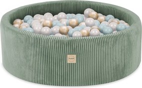 Suchý bazén pre deti menčestrový 90 x 30 + 200 loptičiek - zelená