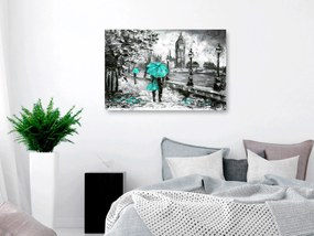 Artgeist Obraz - Walk in London (1 Part) Wide Turquoise Veľkosť: 60x40, Verzia: Na talianskom plátne