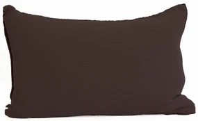 Mušelínová obliečka na vankúš 40 × 60 cm – Alexia tmavo hnedá