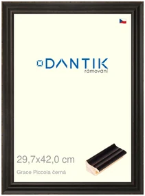 DANTIK rám na obraz 29,7x42 | Grace Piccola černá (Plexi Čiré)