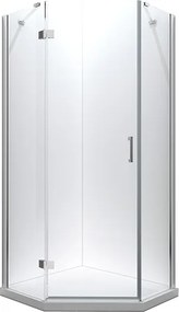 Besco Päťuholníkový sprchovací kút VIVA PE 90x90, výška 195 cm - bez vaničky BESCO-Rozmery: 90x90, BESCO-Orientácia: Pravá