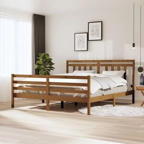 vidaXL Posteľný rám medovohnedý masívne drevo 180x200cm 6FT Super King