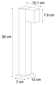 Priemyselné stojace vonkajšie svietidlo antracitové 30 cm IP44 - Baleno