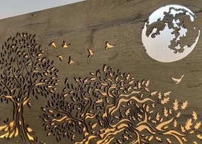 Obraz stromov a mesiaca