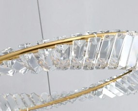 Krištáľový závesný LED luster APP1201-CP 50 cm zlatý/neutrálna biela