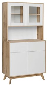 Kredenc v dekore duba v bielo-prírodnej farbe 84x165 cm Skandi – Støraa