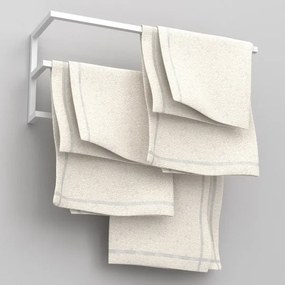 Nástenný vešiak na uteráky 25x60 cm biela