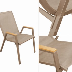 Dekorstudio Balkónová sada nábytku POLA – béžová (2 stoličky + okrúhly stolík)