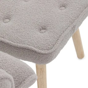 Kreslo sivé bouclé s podnožkou AK-319 GREY2