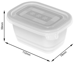 Plastové dózy do mrazničky, Rotho FREEZE, biela, sada 6 x 0,25 l (12x8x6)