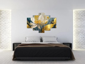Obraz - Maľba zlatých kvetov (150x105 cm)