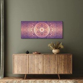 Obraz - Mandala na fialovom gradiente (120x50 cm)